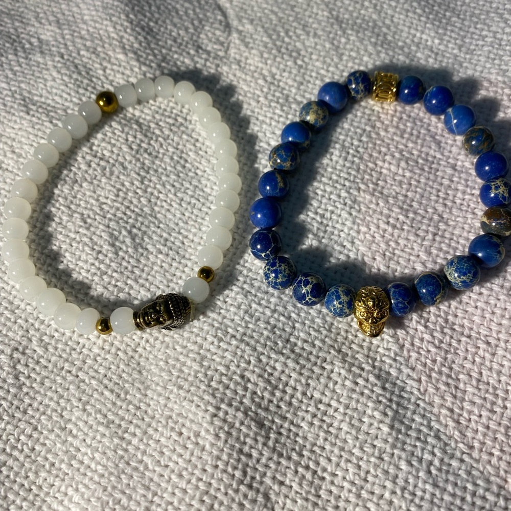 Blue Skull Healing Charm Bracelet